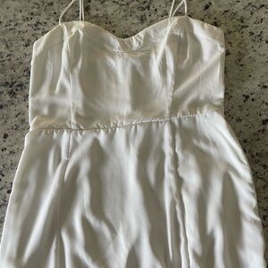 A&F Strapless White Maxi Dress w/ Slit